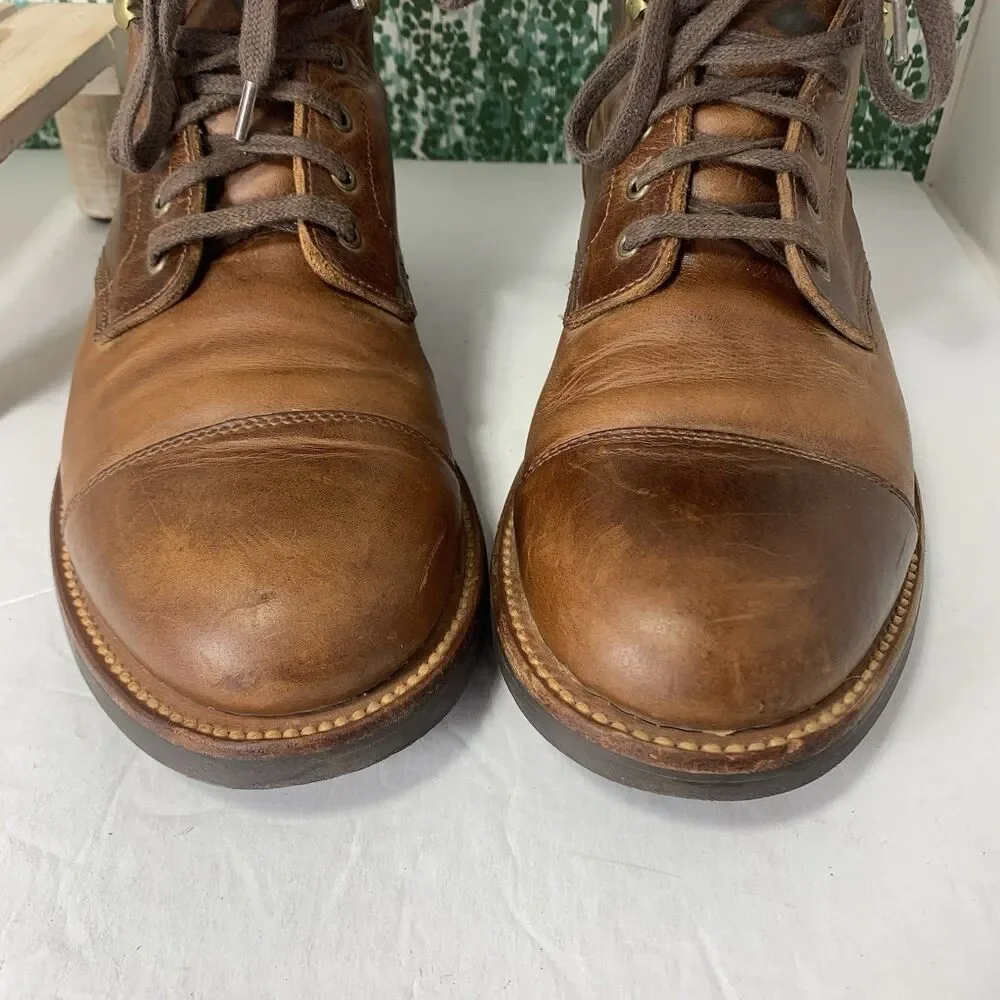 J. Crew Burnished Brown Leather Goodyear F4446 Welt Men’s Boots Size 9